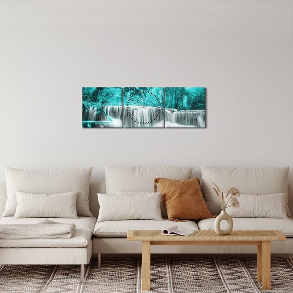 Kép - Kék vízesés (órával) (90x30 cm)