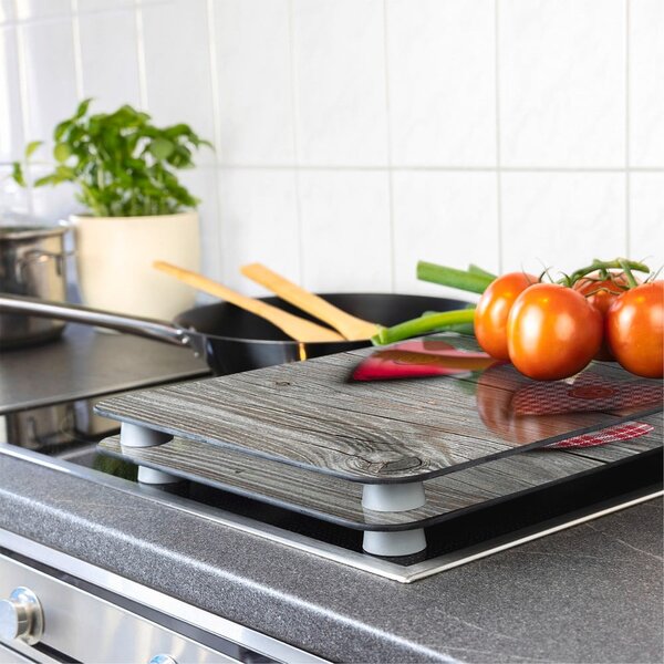 Edzett üveg tűzhely fedőlap szett 2 db-os 30x52 cm Heart – Wenko