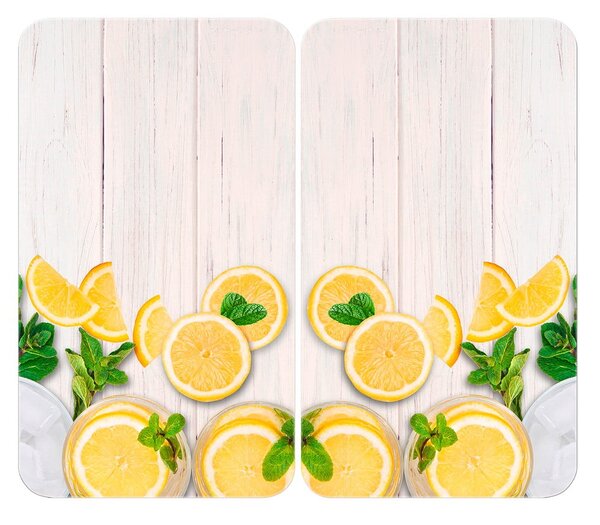 Edzett üveg tűzhely fedőlap szett 2 db-os 52x30 cm Lemons – Wenko