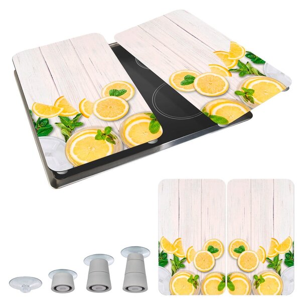 Edzett üveg tűzhely fedőlap szett 2 db-os 52x30 cm Lemons – Wenko