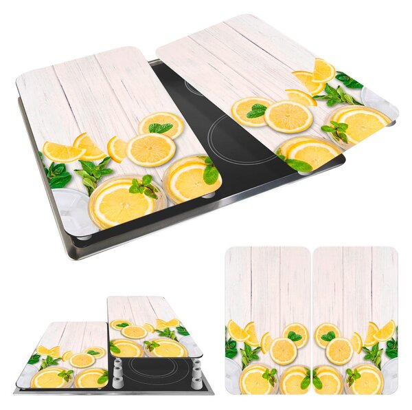 Edzett üveg tűzhely fedőlap szett 2 db-os 52x30 cm Lemons – Wenko