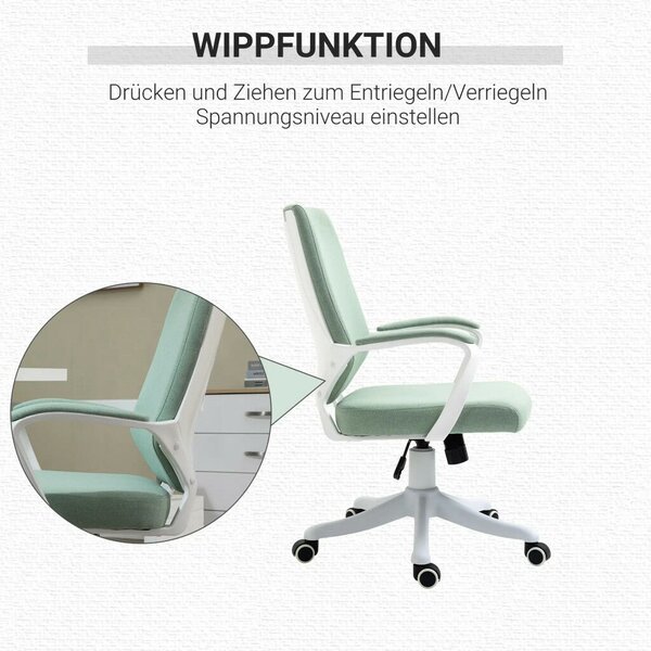 Vinsetto irodai szék, hintafunkcióval, vastagon párnázott, ergonomikus, zöld