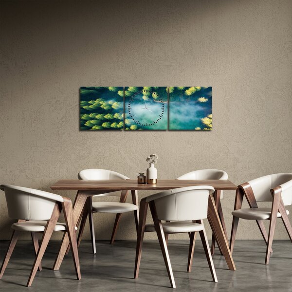 Kép - Egy ködbe burkolt erdő (órával) (90x30 cm)