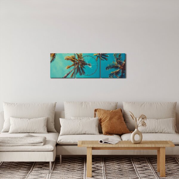Kép - Magas pálmafák (órával) (90x30 cm)