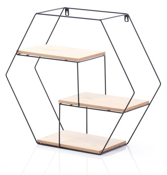 Homede Hexagon Aluviava polc, natúr, 40 x 52 x 35 cm