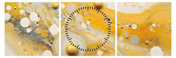 Kép - Absztrakt háttér arany díszítéssel (órával) (90x30 cm)