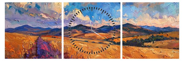 Kép - Olajfestmény tájkép (órával) (90x30 cm)
