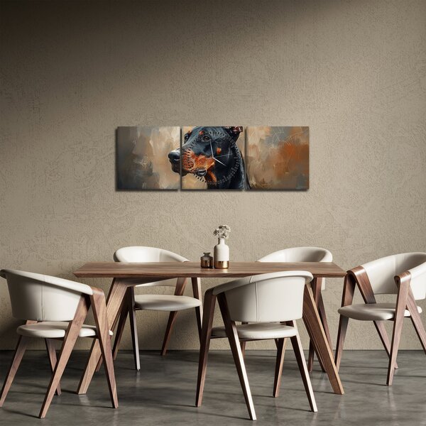 Kép - Dobrman portréja (órával) (90x30 cm)