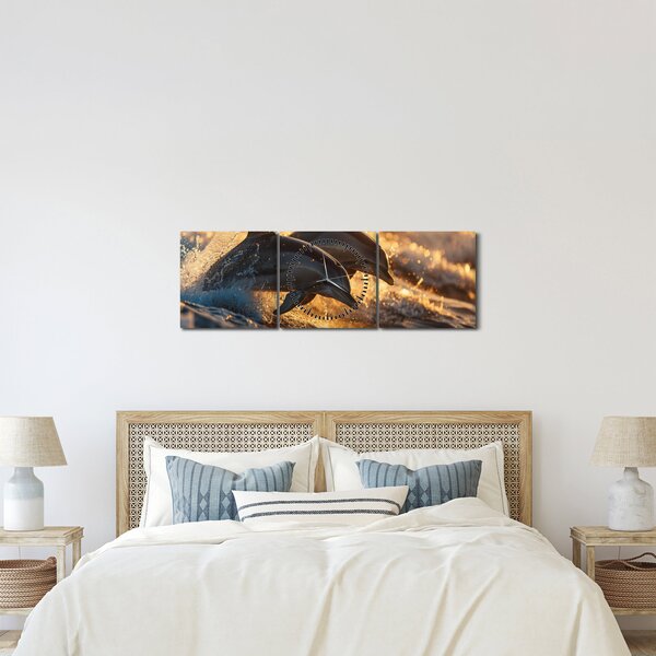 Kép - Delfinek (órával) (90x30 cm)