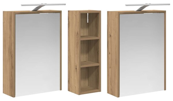 VidaXL Fürdőszobai Szekrény Szett 3 db 106 x 16 x 62,5 cm Szerelt fa