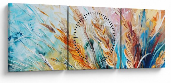 Kép - Búza, absztrakció (órával) (90x30 cm)