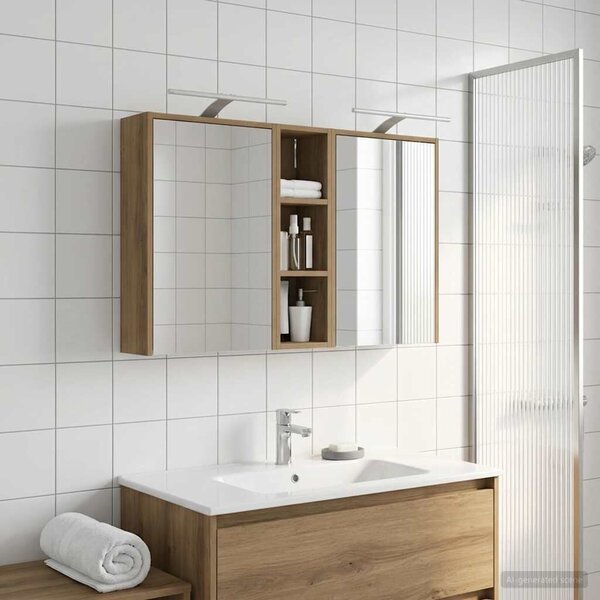 VidaXL Fürdőszobai Szekrény Szett 3 db 106 x 16 x 62,5 cm Szerelt fa
