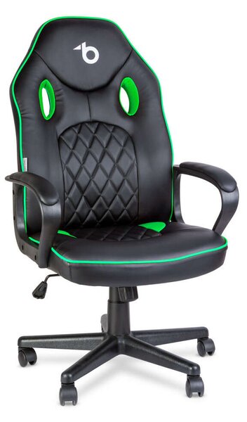 Gamer Szék - Ergonomikus - Fekete/Zöld - 71x53cm
