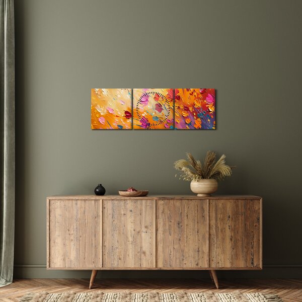 Kép - Színes virágok festése (órával) (90x30 cm)