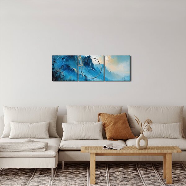Kép - Hegyek festése (órával) (90x30 cm)