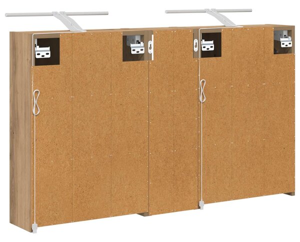VidaXL Fürdőszobai Szekrény Szett 3 db 106 x 16 x 62,5 cm Szerelt fa