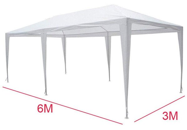 Pepita kerti XL Pavilon party sátor 6 levehető oldalfallal 3x6m - fehér