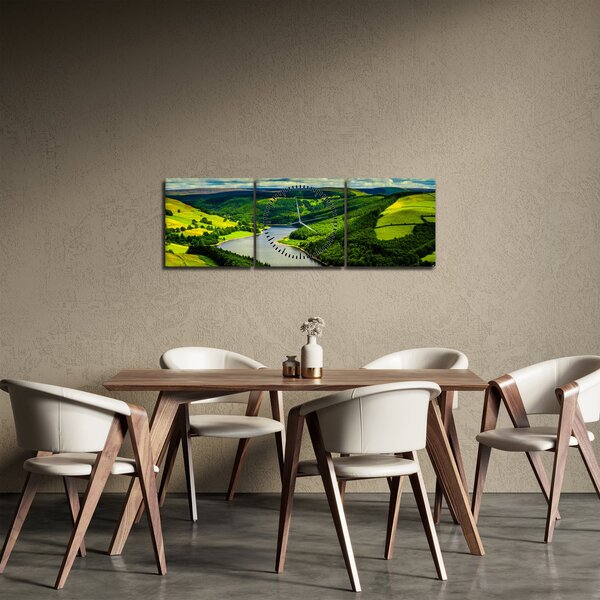 Kép - Zöld táj (órával) (90x30 cm)