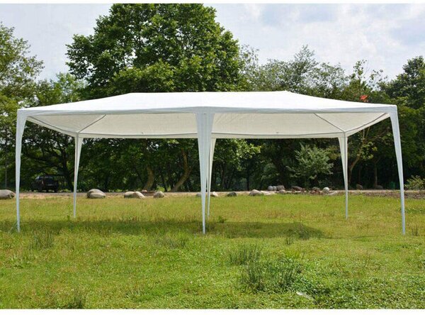 Pepita kerti XL Pavilon party sátor 6 levehető oldalfallal 3x6m - fehér