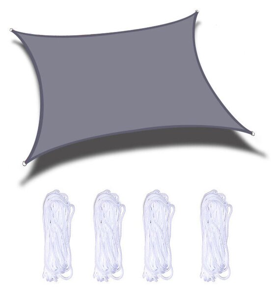 Pepita vízálló szögletes Napvitorla 3,6x3,6m 160g/m2 - szürke