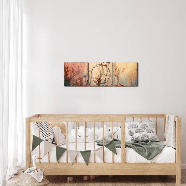 Kép - Vadvirágok (órával) (90x30 cm)