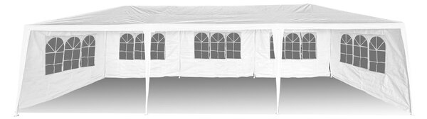 Pepita kerti XXL Pavilon party sátor 8 levehető oldalfallal 3x9m - fehér