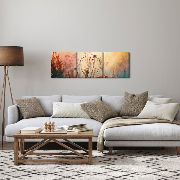 Kép - Vadvirágok (órával) (90x30 cm)