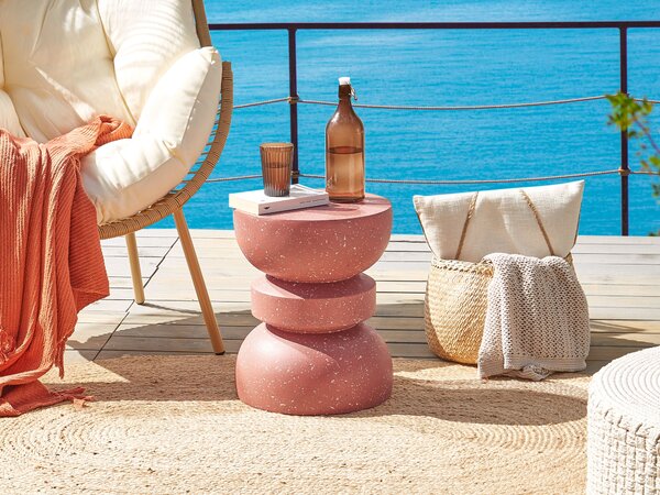 Kisasztal FALIRO 37 cm 37 cm Piros terrazzo