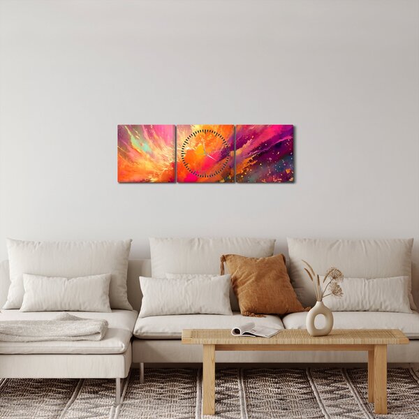 Kép - Dinamikus absztrakció (órával) (90x30 cm)