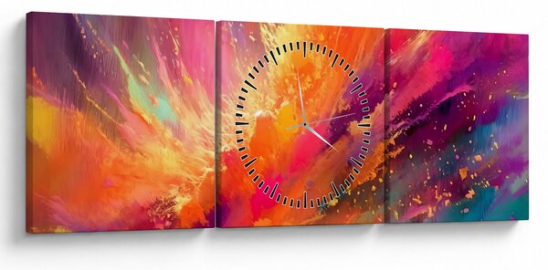 Kép - Dinamikus absztrakció (órával) (90x30 cm)