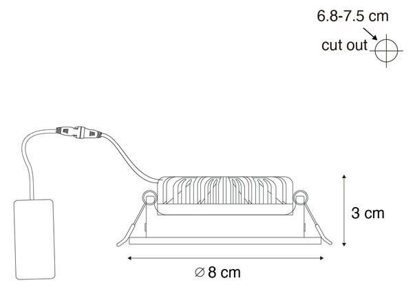 6 darabos modern, ultravékony, fehér, beépíthető spotlámpa szett LED-del, IP54 - Pupil