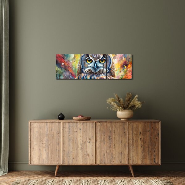 Kép - Egy bagoly festménye (órával) (90x30 cm)