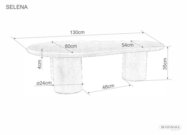 Selena Dohányzóasztal MDF Mikrocement Écru