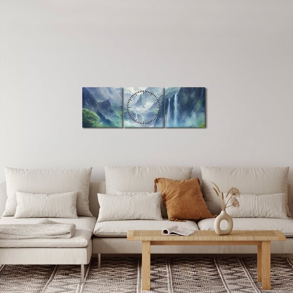 Kép - Vízesések völgye (órával) (90x30 cm)
