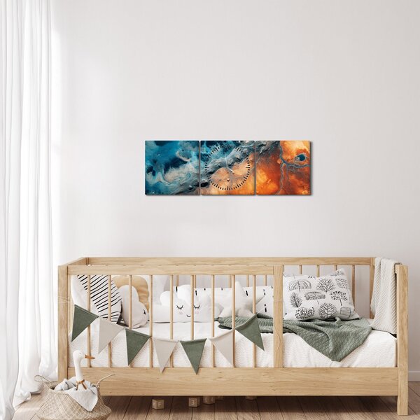 Kép - Víz és tűz (órával) (90x30 cm)