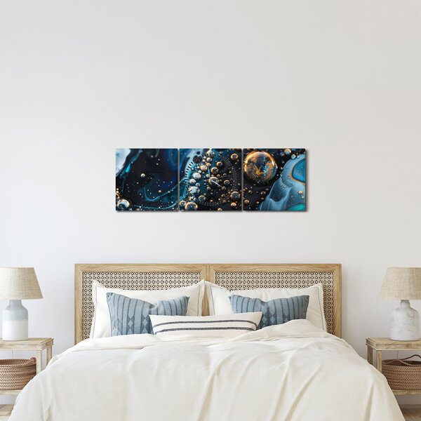 Kép - Tintacseppek (órával) (90x30 cm)