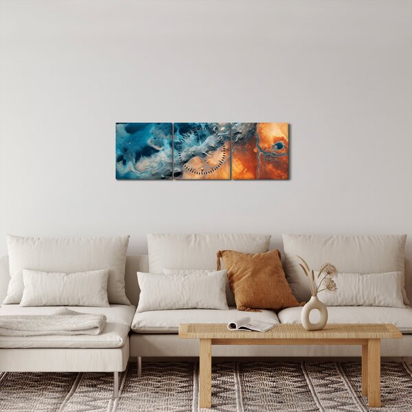 Kép - Víz és tűz (órával) (90x30 cm)