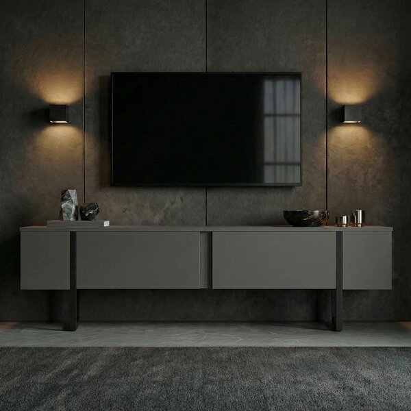 Hanah Home TV Stand Anthracite Black Onera - Anthracite, Black