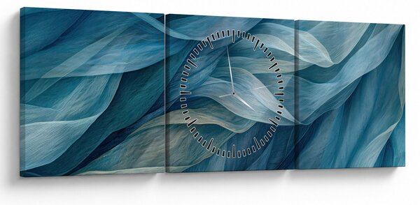 Kép - Kék és fehér fodrok (órával) (90x30 cm)