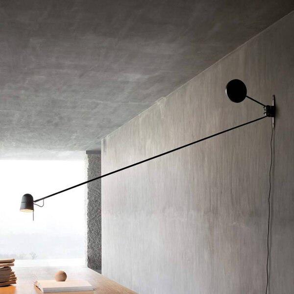 Luceplan LED fali világítás Counterbalance fekete, Fekete, Nappali / Étkező, fém, Dizájn