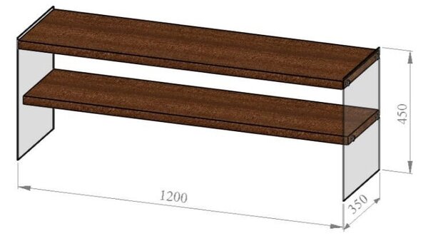 Hanah Home TV Stand Walnut TV100