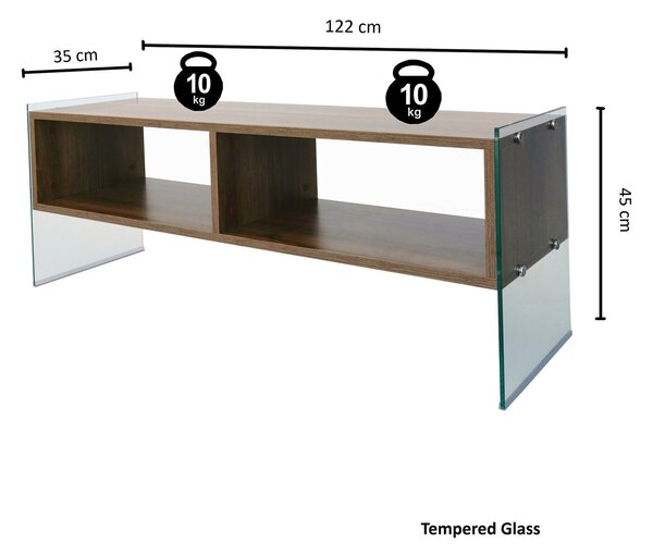 Hanah Home TV Stand Walnut TV404