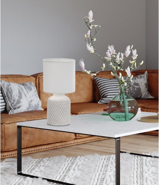 Krémszínű asztali lámpa textil búrával (magasság 32 cm) Iner – Candellux Lighting