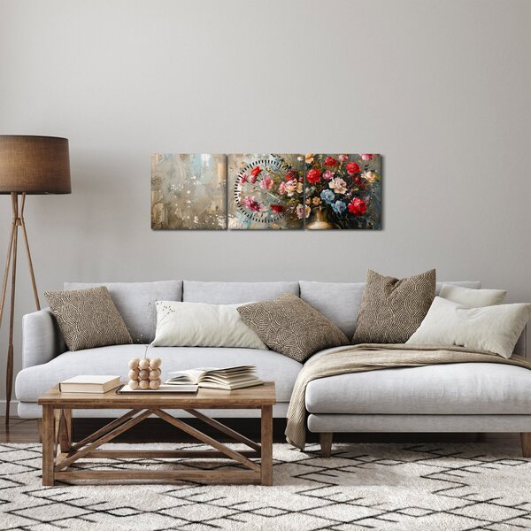 Kép - Virágváza (órával) (90x30 cm)