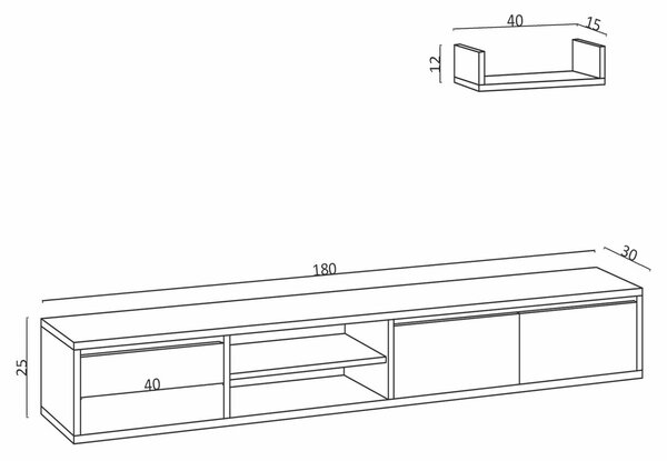 Hanah Home TV Unit Sapphire Oak Heka