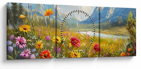 Kép - Festett táj (órával) (90x30 cm)