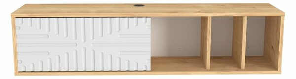Hanah Home TV Stand Sapphire Oak White Teo Floating - Sapphire Oak, White