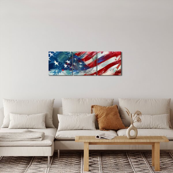 Kép - Az USA zászlaja (órával) (90x30 cm)