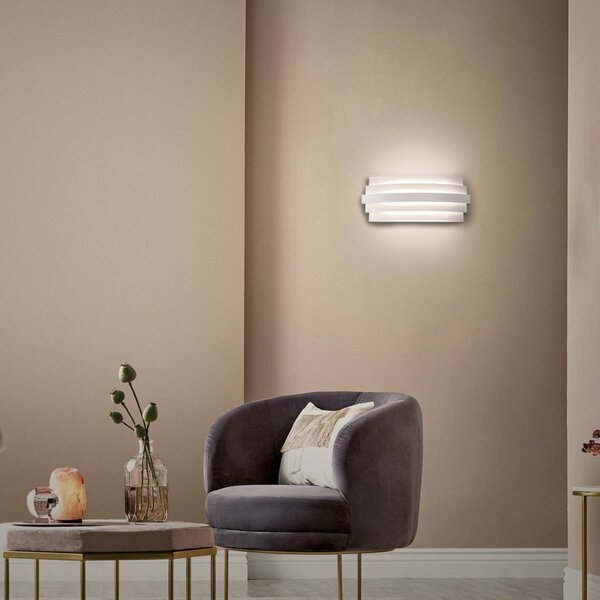 ACB ILUMINACIÓN Luxur LED fali lámpa, fehér, Fehér / opál, Folyosó, Alumínium, Dizájn
