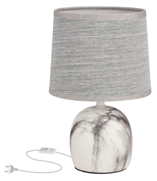 Világosszürke asztali lámpa textil búrával (magasság 25 cm) Adelina – Candellux Lighting